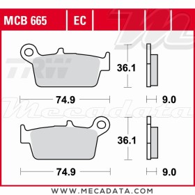 Plaquettes de frein Avant ~ TRW Lucas MCB 665 EC 