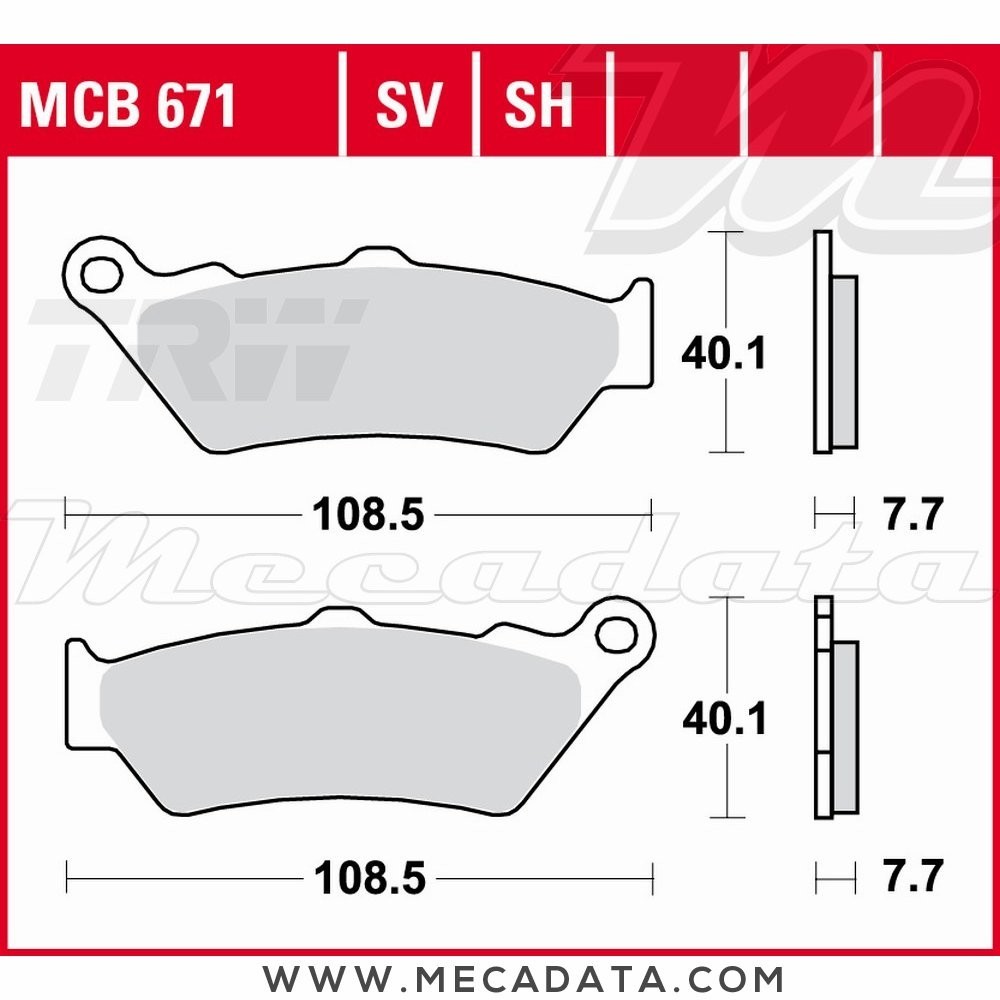 Plaquettes de frein Avant ~ TRW Lucas MCB 671 SV 