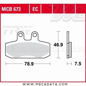 Plaquettes de frein Avant ~ TRW Lucas MCB 673 EC 