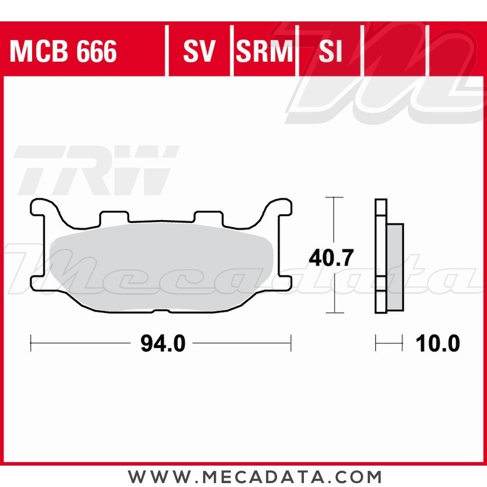 Plaquettes de frein Avant ~ TRW Lucas MCB 666 SRM 
