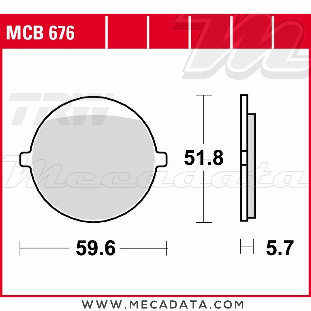 Plaquettes de frein Arrière ~ TRW Lucas MCB 676 