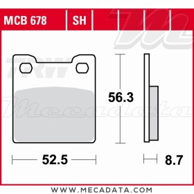 Plaquettes de frein Arrière ~ TRW Lucas MCB 678 