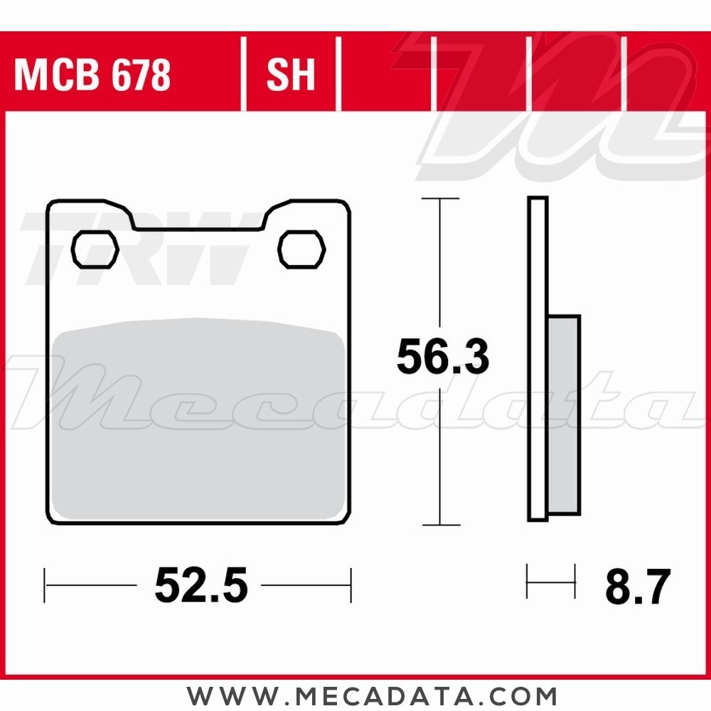 Plaquettes de frein Arrière ~ TRW Lucas MCB 678 SH 