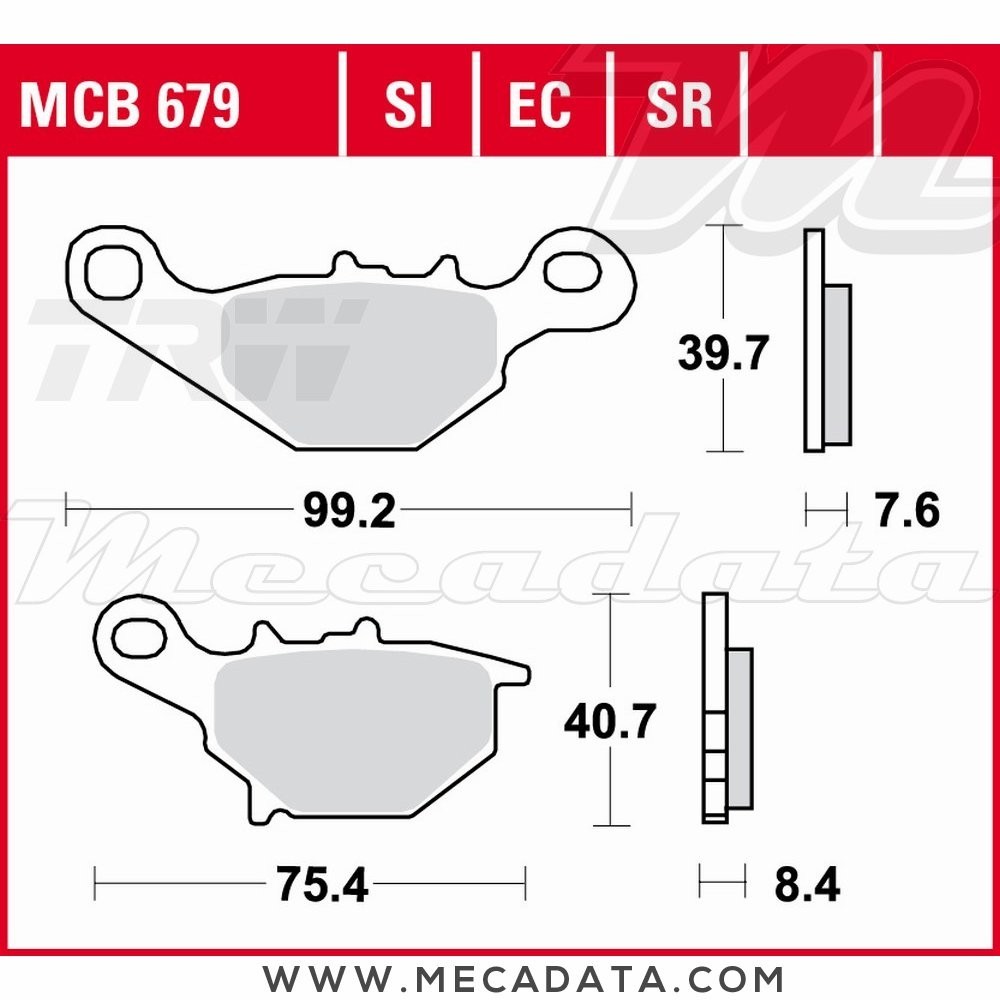 Plaquettes de frein Avant ~ TRW Lucas MCB 679 EC 