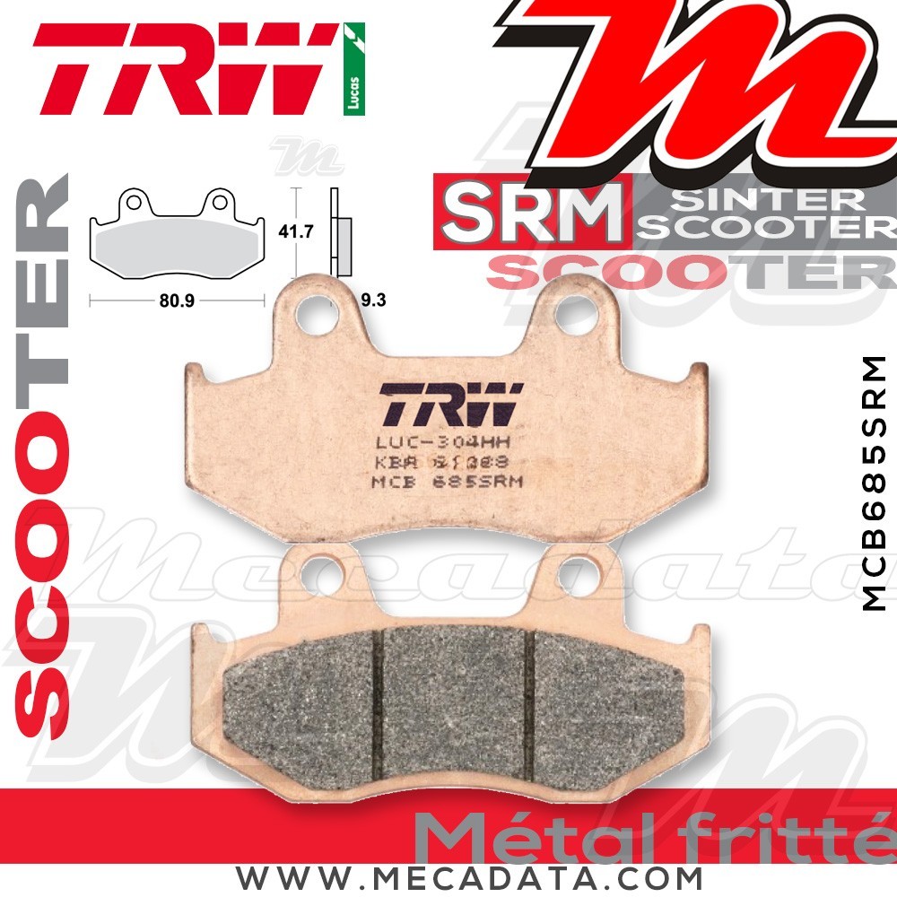 Plaquettes de frein Avant ~ TRW Lucas MCB 685 SRM 