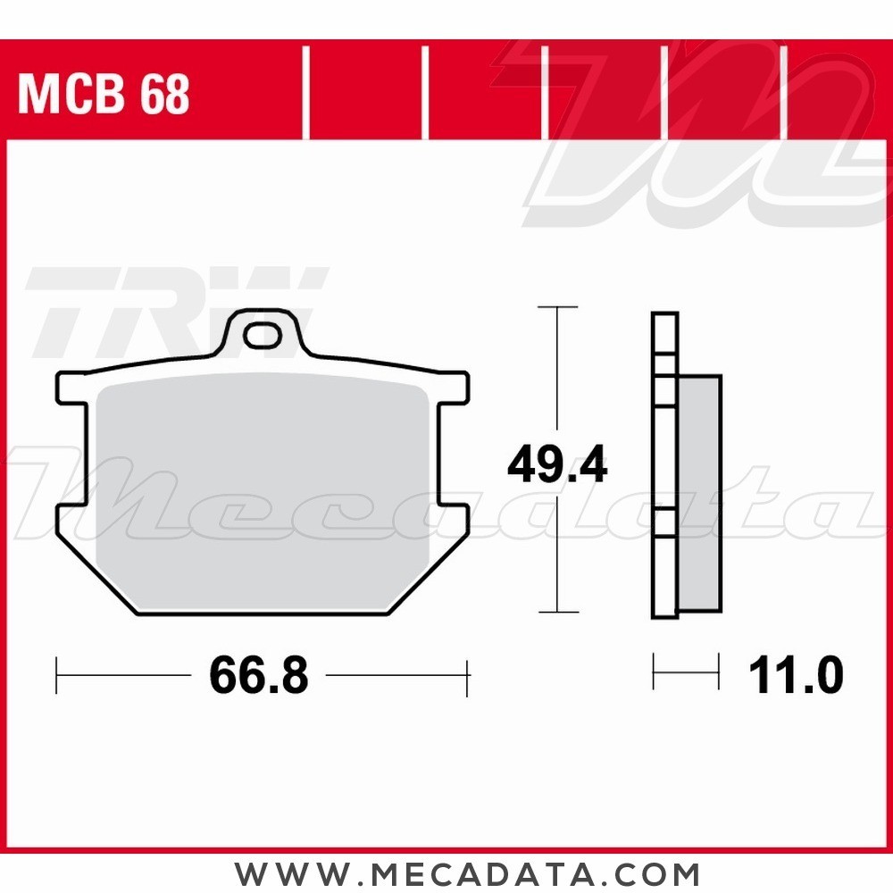 Plaquettes de frein Avant ~ TRW Lucas MCB 68 