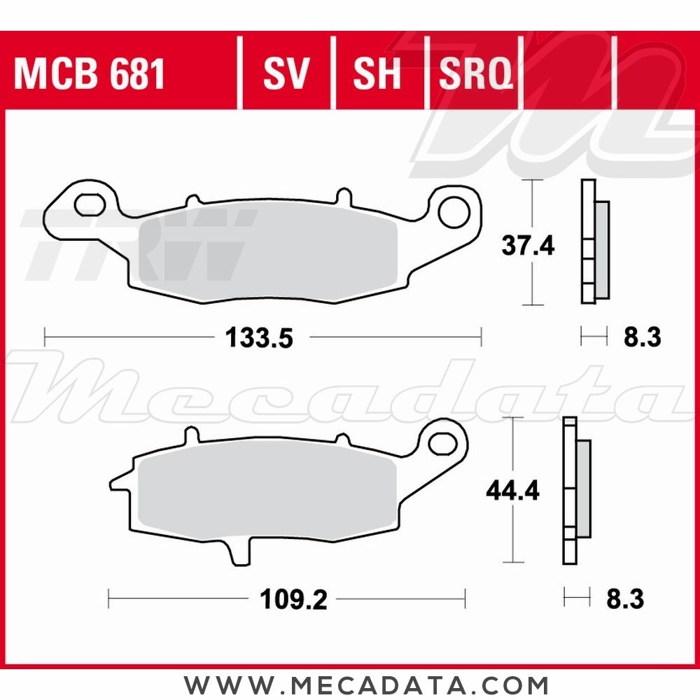 Plaquettes de frein Avant ~ TRW Lucas MCB 681 SV 