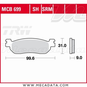 Plaquettes de frein Avant ~ TRW Lucas MCB 699 SRM 