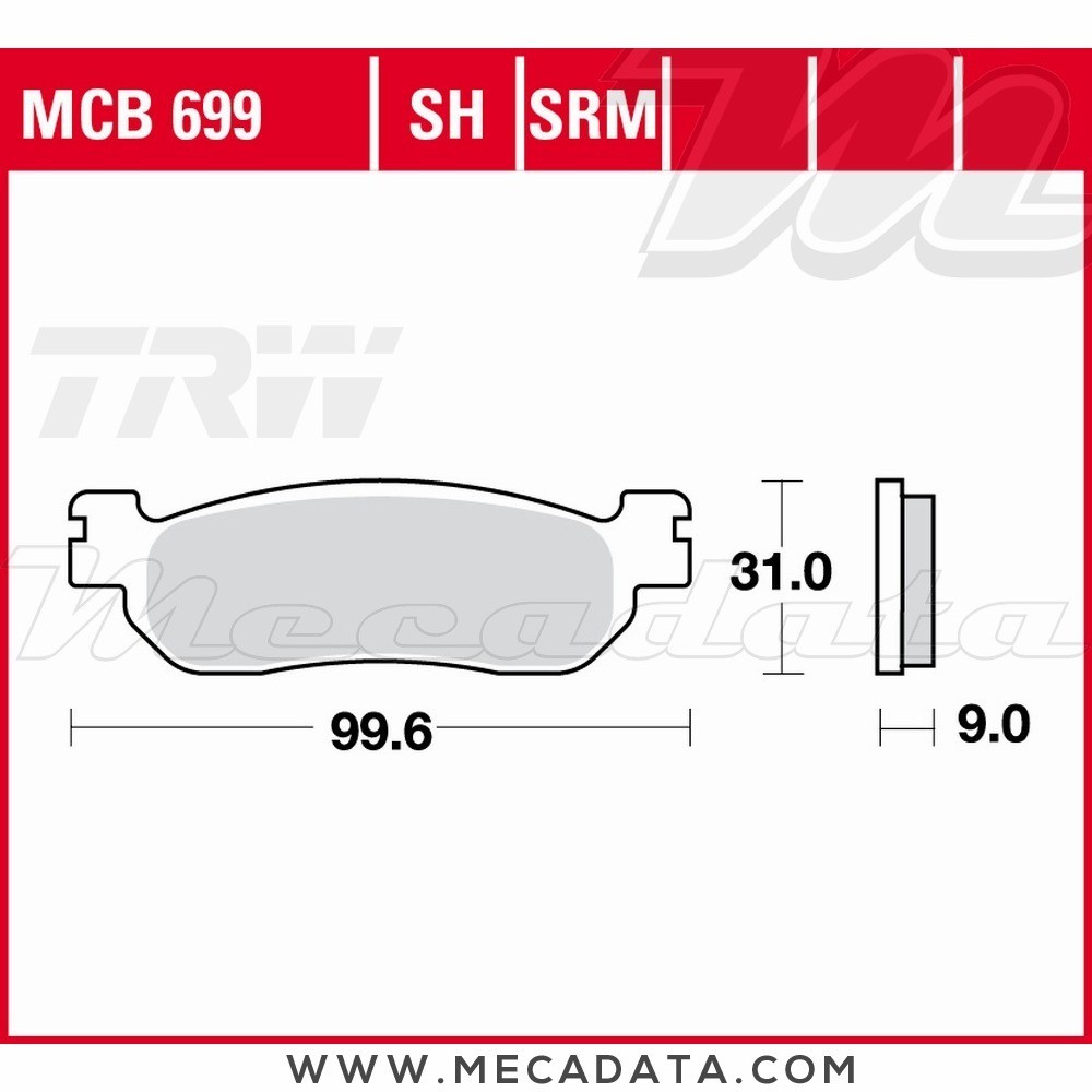 Plaquettes de frein Avant ~ TRW Lucas MCB 699 SRM 