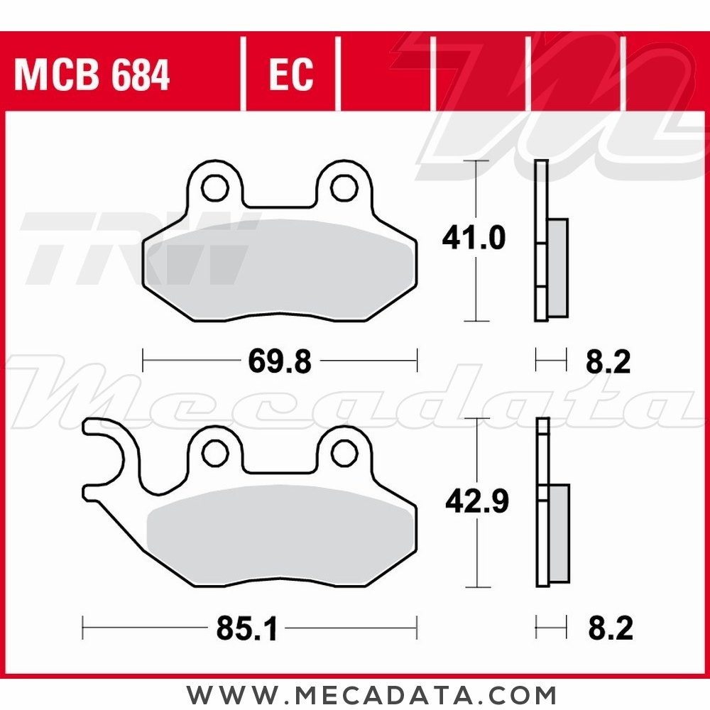 Plaquettes de frein Avant ~ TRW Lucas MCB 684 EC 