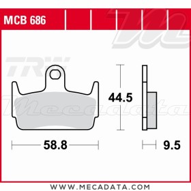 Plaquettes de frein Arrière ~ TRW Lucas MCB 686 