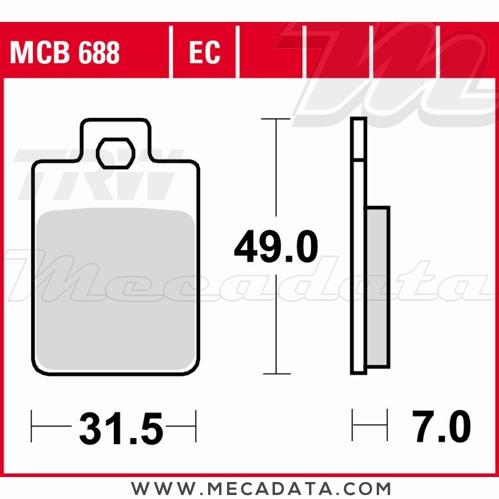 Plaquettes de frein Arrière ~ TRW Lucas MCB 688 