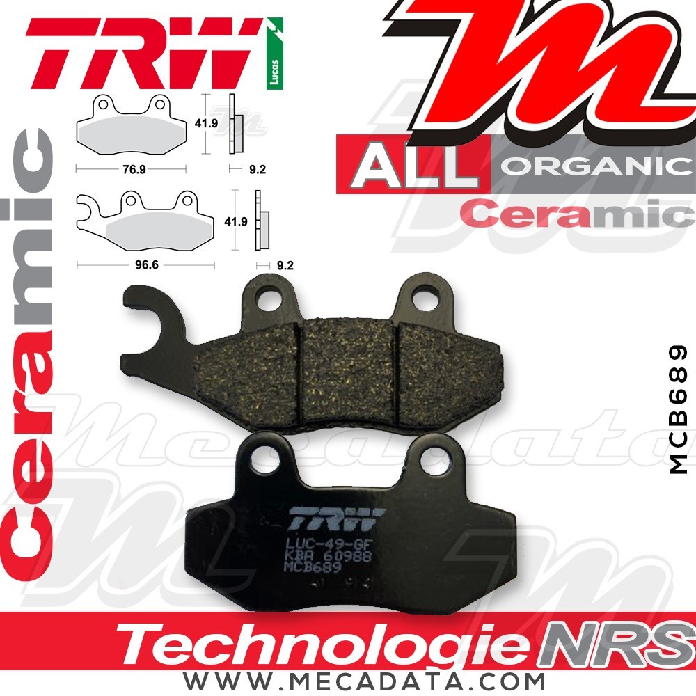 Plaquettes de frein Avant ~ TRW Lucas MCB 689 