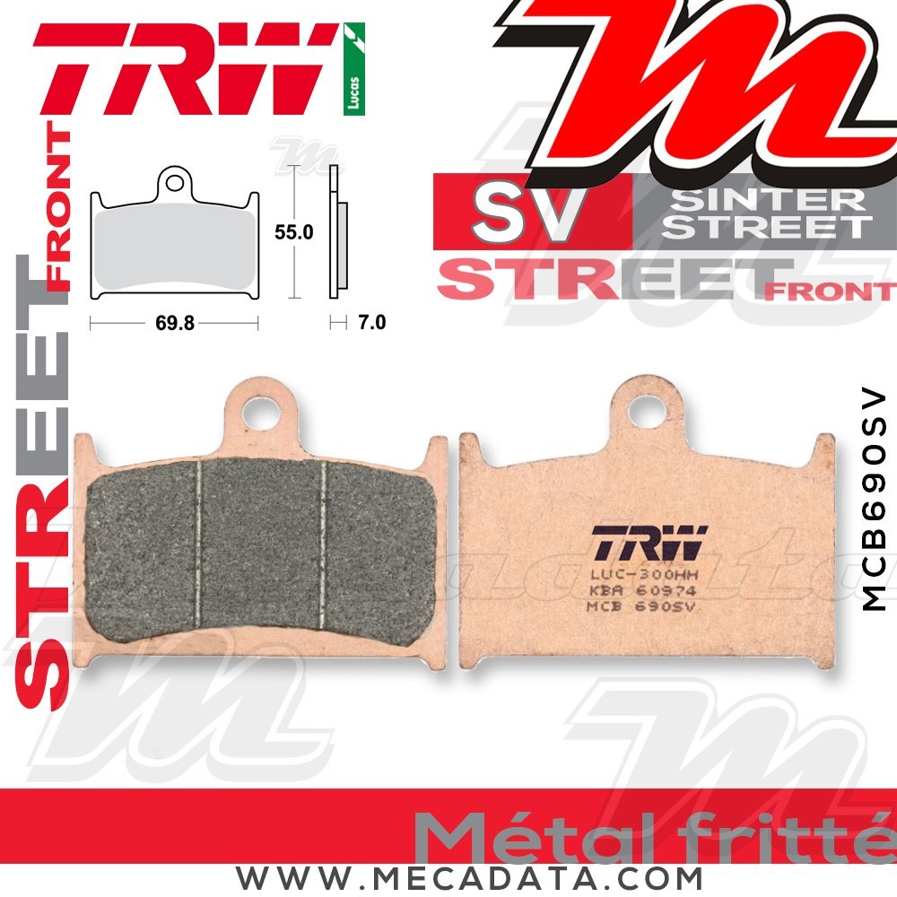 Plaquettes de frein Avant ~ TRW Lucas MCB 690 SV 