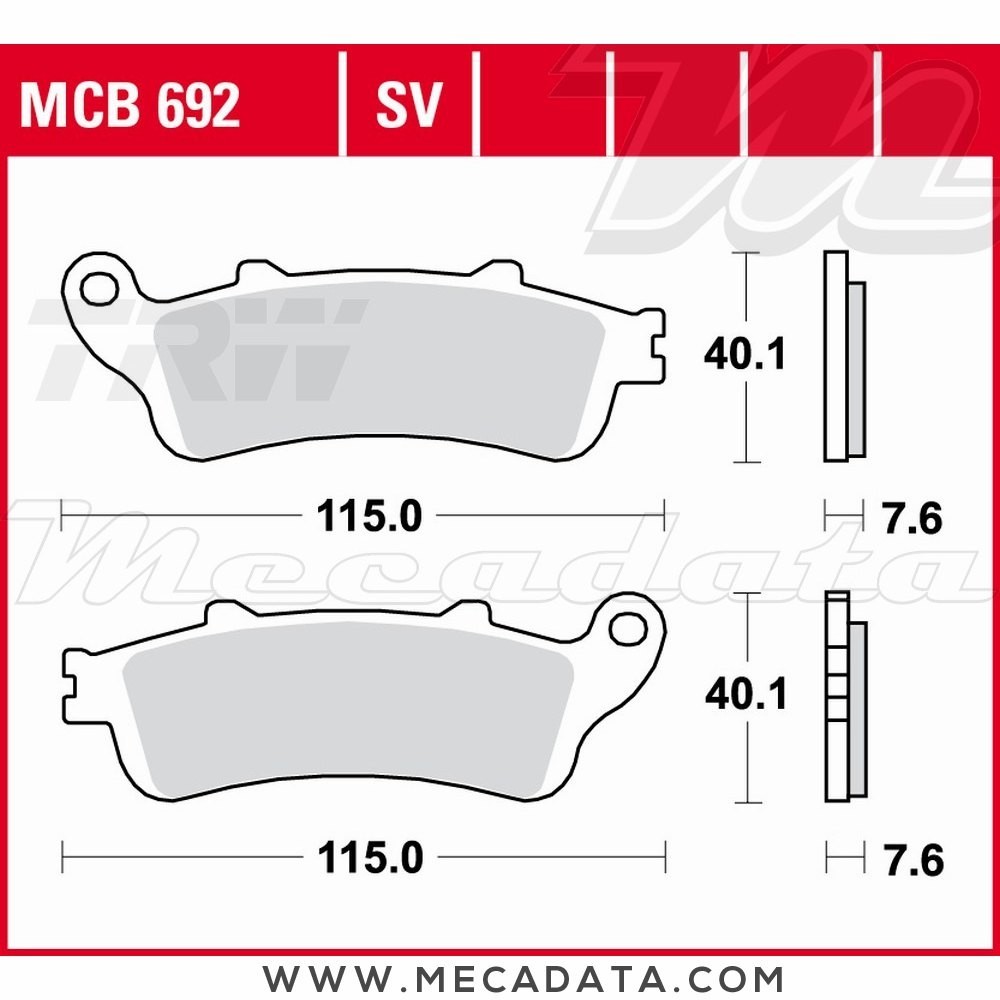 Plaquettes de frein Avant ~ TRW Lucas MCB 692 