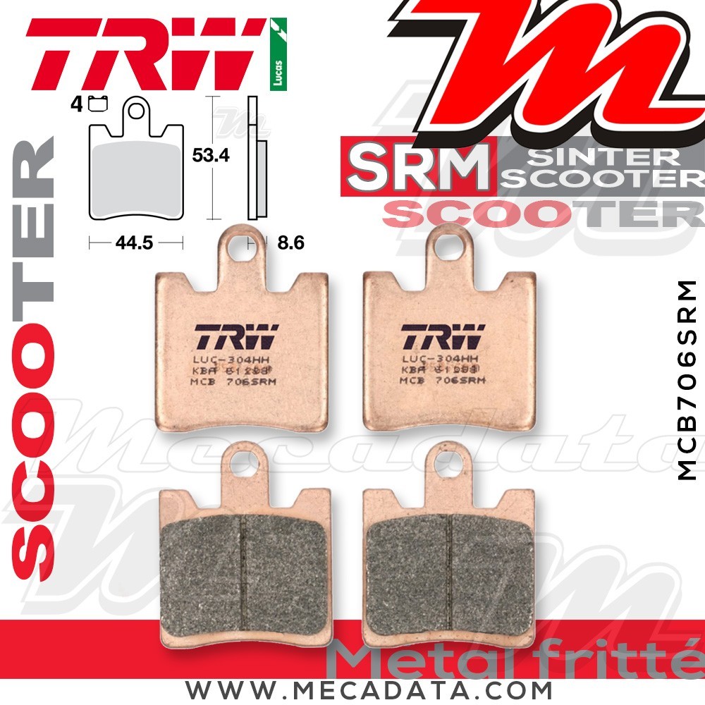 Plaquettes de frein Avant ~ TRW Lucas MCB 706 SRM 