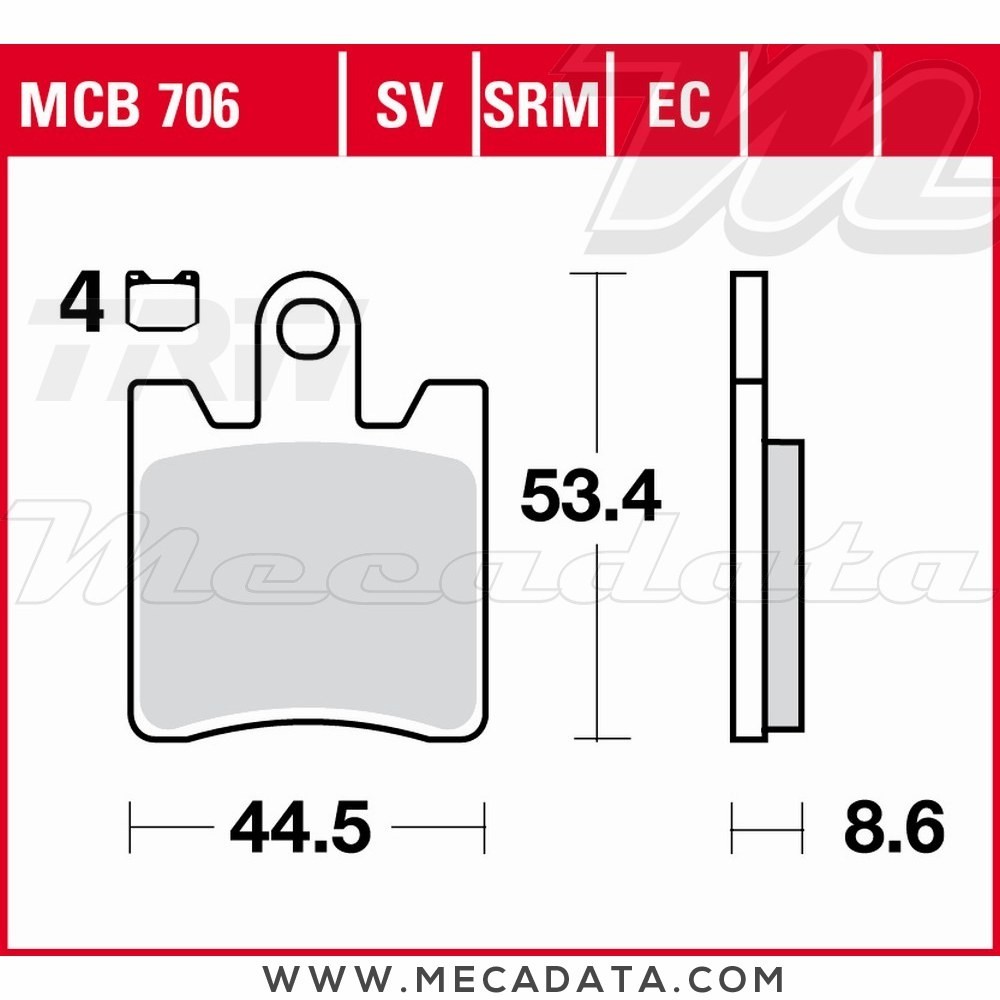 Plaquettes de frein Avant ~ TRW Lucas MCB 706 SRM 