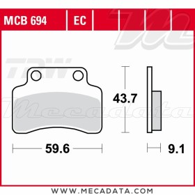 Plaquettes de frein Avant ~ TRW Lucas MCB 694 EC 