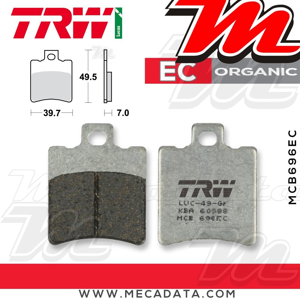 Plaquettes de frein Avant ~ TRW Lucas MCB 696 EC 