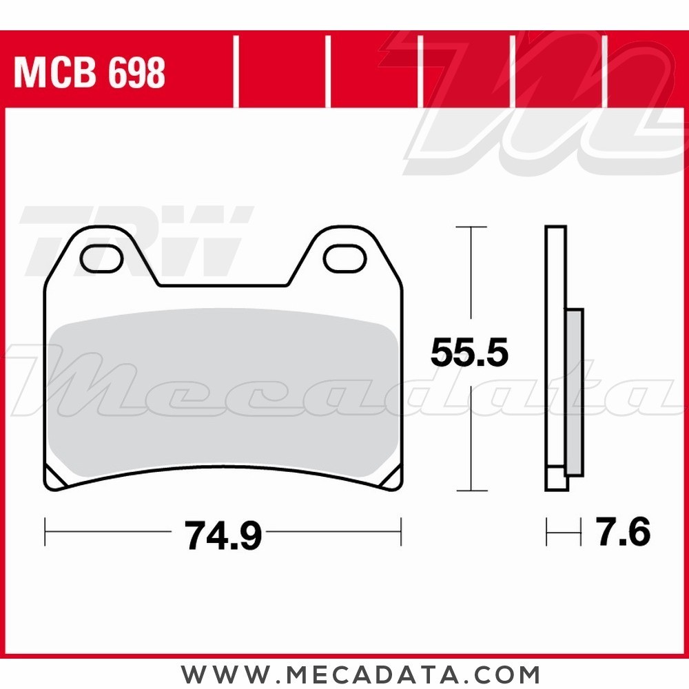 Plaquettes de frein Arrière ~ TRW Lucas MCB 698 