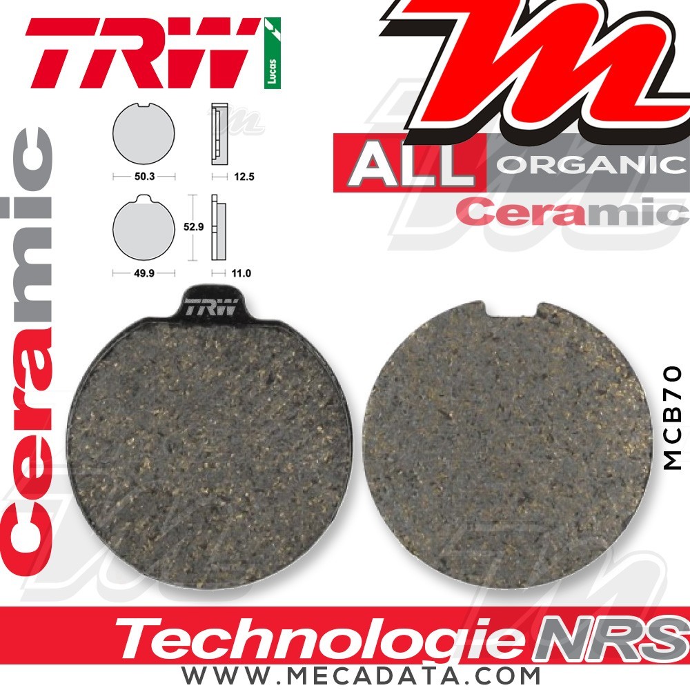 Plaquettes de frein Avant ~ TRW Lucas MCB 70 