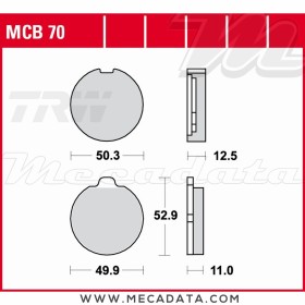 Plaquettes de frein Avant ~ TRW Lucas MCB 70 