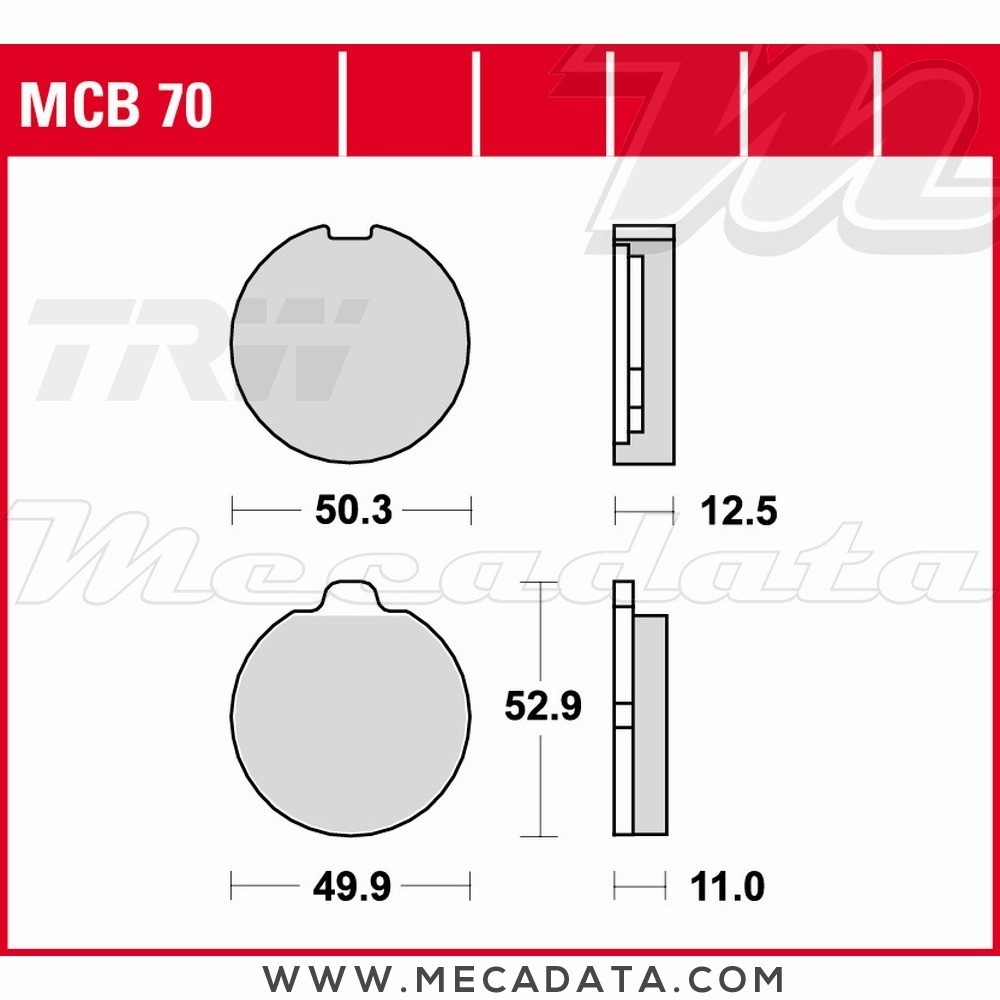 Plaquettes de frein Avant ~ TRW Lucas MCB 70 