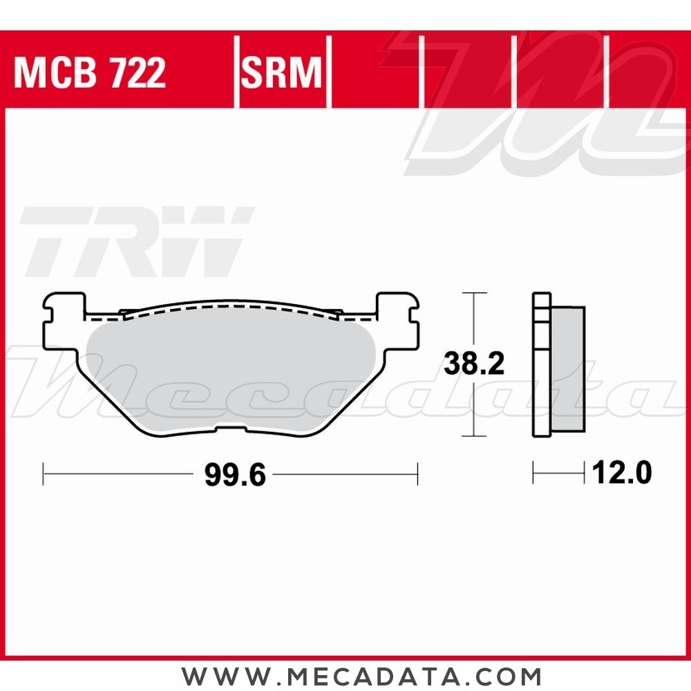 Plaquettes de frein Arrière ~ TRW Lucas MCB 722 SRM 