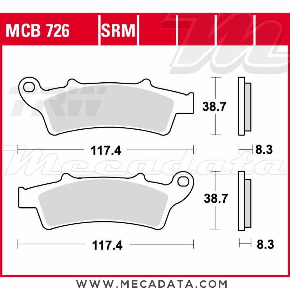 Plaquettes de frein Avant ~ TRW Lucas MCB 726 SRM 
