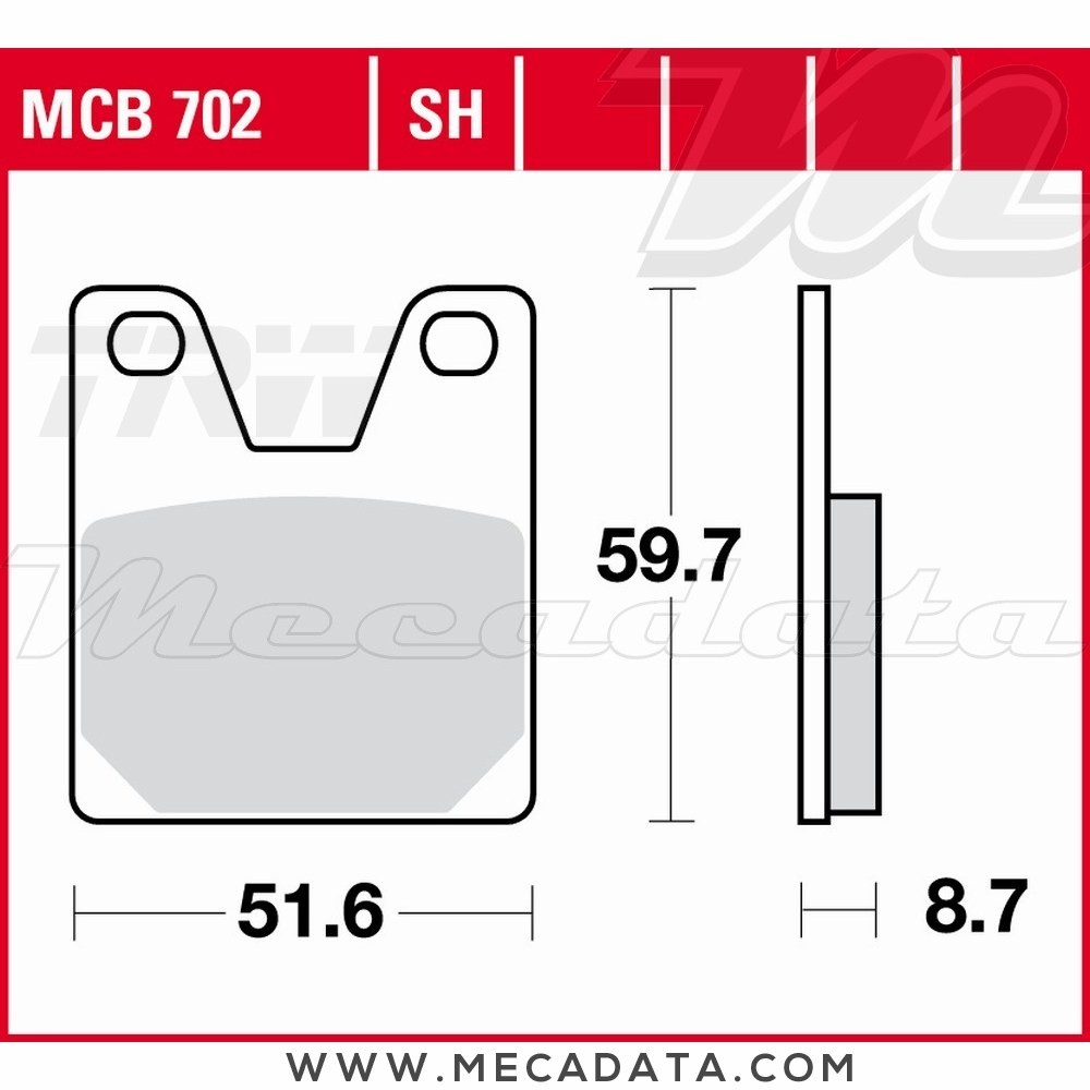 Plaquettes de frein Arrière ~ TRW Lucas MCB 702 