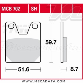 Plaquettes de frein Arrière ~ TRW Lucas MCB 702 SH 
