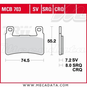 Plaquettes de frein Avant ~ TRW Lucas MCB 703 