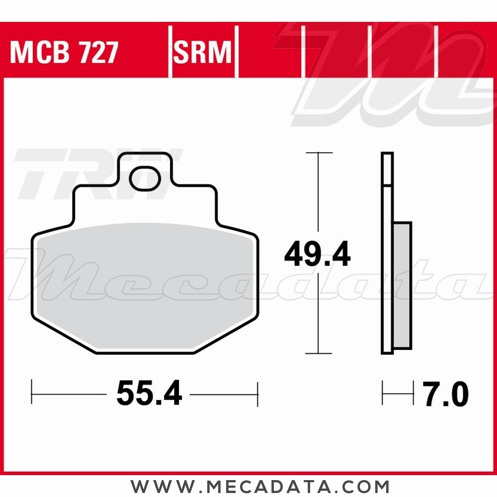 Plaquettes de frein Arrière ~ TRW Lucas MCB 727 SRM 