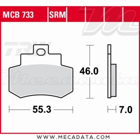 Plaquettes de frein Arrière ~ TRW Lucas MCB 733 SRM 