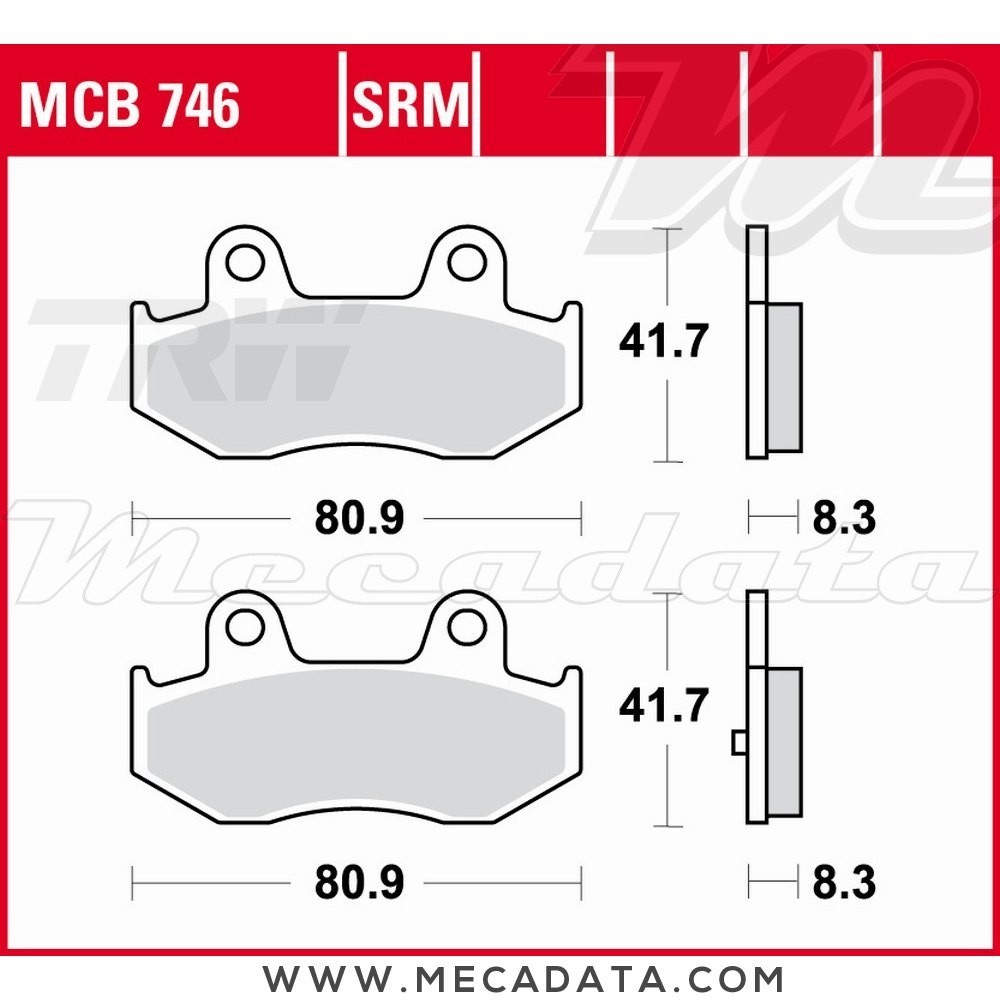 Plaquettes de frein Arrière ~ TRW Lucas MCB 746 SRM 