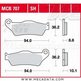 Plaquettes de frein Arrière ~ TRW Lucas MCB 707 
