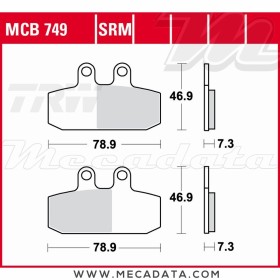 Plaquettes de frein Arrière ~ TRW Lucas MCB 749 SRM 