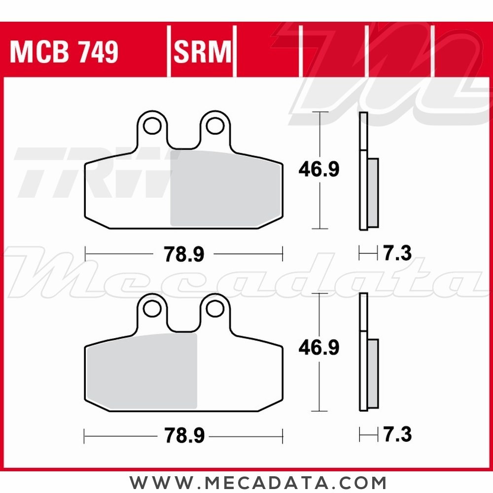 Plaquettes de frein Arrière ~ TRW Lucas MCB 749 SRM 