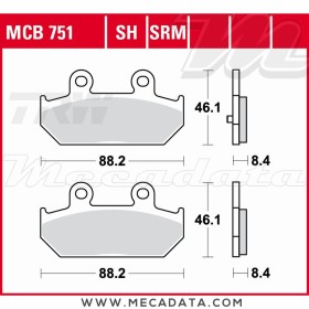 Plaquettes de frein Arrière ~ TRW Lucas MCB 751 SRM 