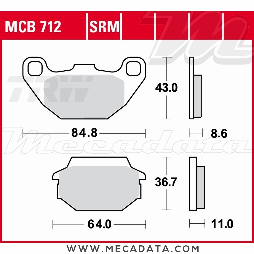 Plaquettes de frein Avant ~ TRW Lucas MCB 712 
