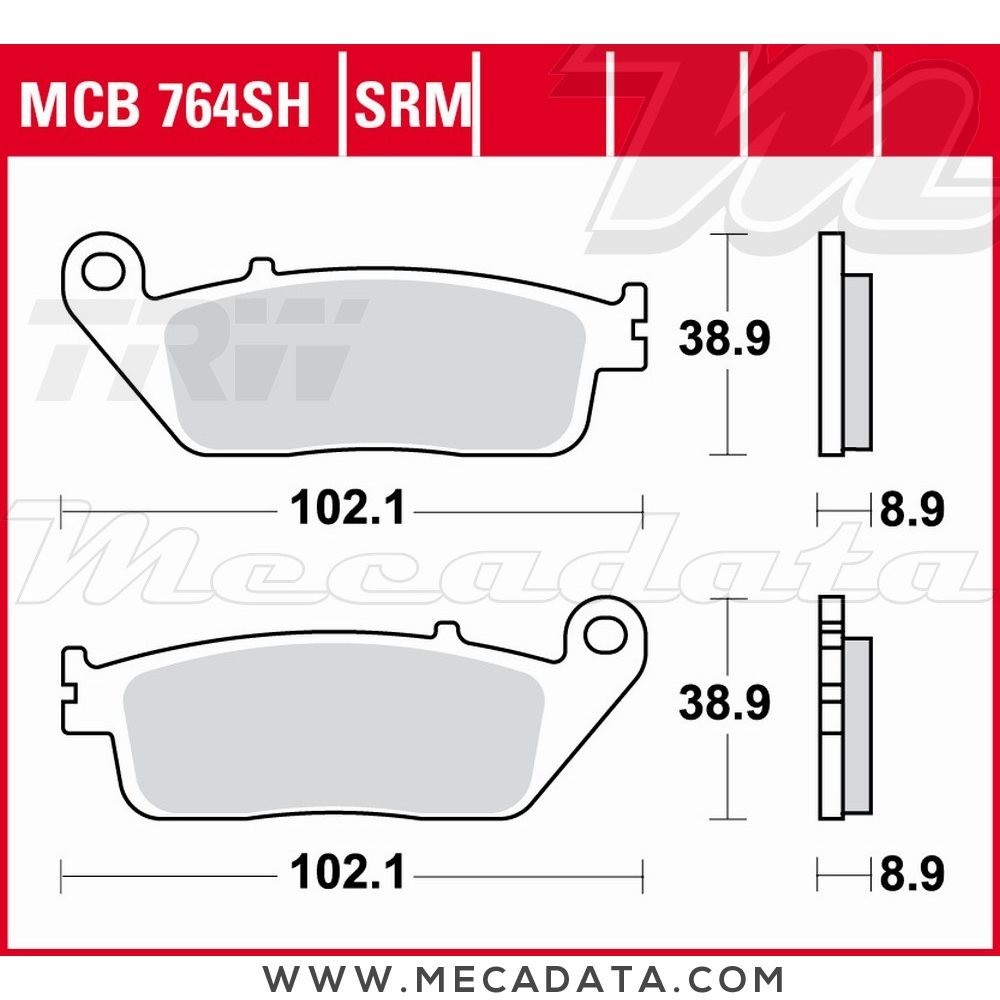 Plaquettes de frein Arrière ~ TRW Lucas MCB 764 SRM 