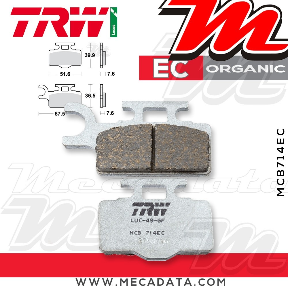 Plaquettes de frein Avant ~ TRW Lucas MCB 714 EC 