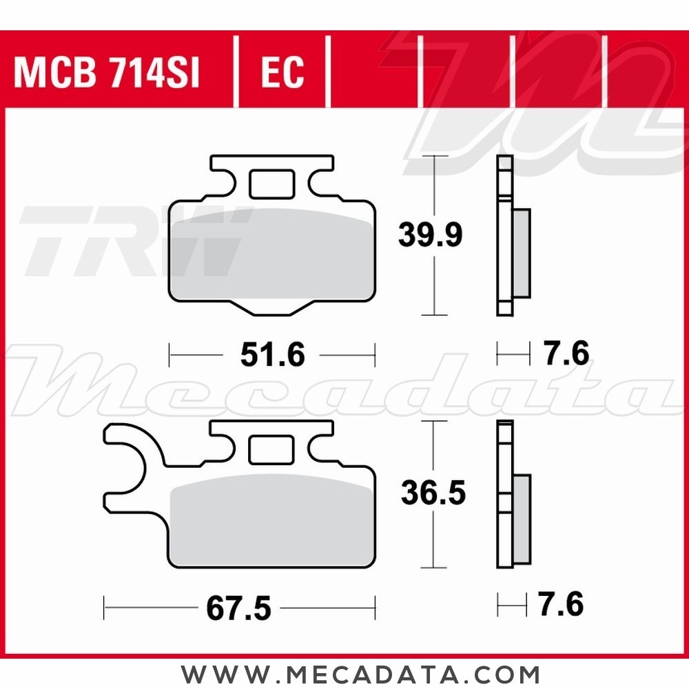 Plaquettes de frein Avant ~ TRW Lucas MCB 714 EC 
