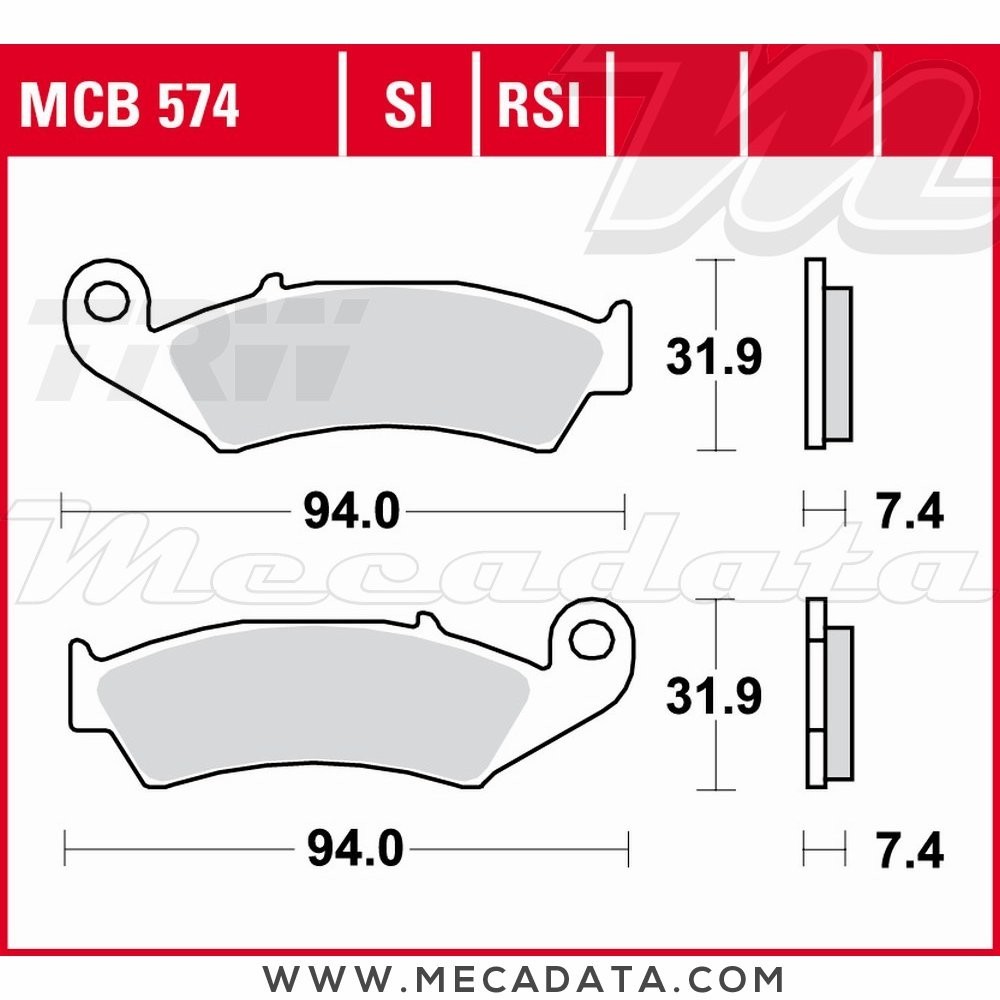 Plaquettes de frein Avant ~ TRW Lucas MCB 574 SI 