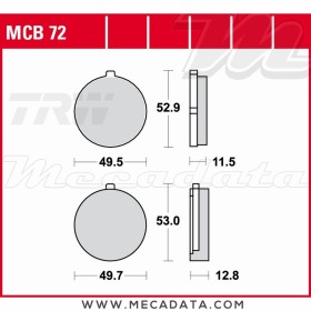 Plaquettes de frein Avant ~ TRW Lucas MCB 72 