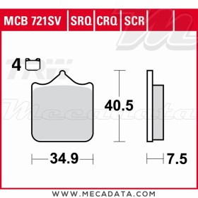 Plaquettes de frein Avant ~ TRW Lucas MCB 721 SCR 