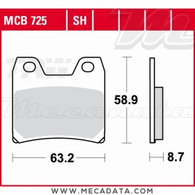 Plaquettes de frein Arrière ~ TRW Lucas MCB 725 SH 