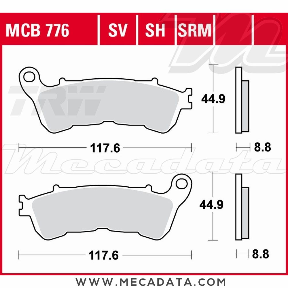 Plaquettes de frein Avant ~ TRW Lucas MCB 776 SRM 