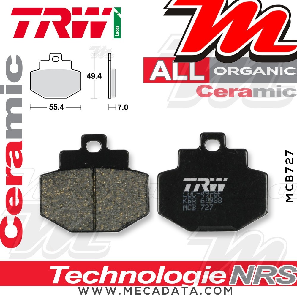 Plaquettes de frein Arrière ~ TRW Lucas MCB 727 