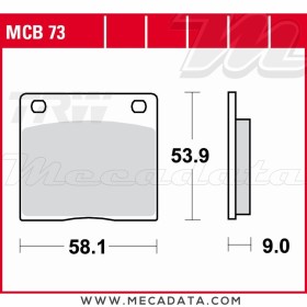 Plaquettes de frein Arrière ~ TRW Lucas MCB 73 